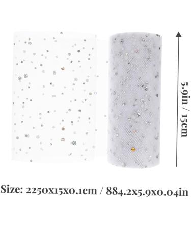 KALLORY 4 Rolls Mesh Roll Decor Gauze Tutu Fabric Tulle Spool Diy Clothes Supply Rhinestones Cloth Cap - Buy Online on GoSupps.com