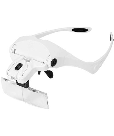 Headband Magnifier Head MountLighted Magnifying Glasses Head Magnifier Glasses with Led Professional Jeweler's Loupe Light Headband Magnifying for Reading Jewellery Loupe for Hobbies Reading Better