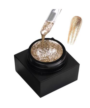 Reflective Gel Nail Polish UV Gel Shiny Platinum Nail Art Lasting Shiny 5ml Platinum Glitter Nail Polish Varnish Manicure Gel - (Color: Champagne)