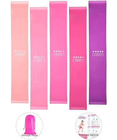 Resistance Loop Bands Set of 5 Resistance Workout Fitness Exercise Loop Bands with Five Resistance Levels for Physical Therapy Rehab Yoga Pilates and Strength Training in Gym and Home ( Pink series) - Buy Online on GoSupps.com