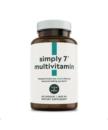 Stem & Root Simply 7 Multivitamin | Helps Address Top 7 Deficiencies for Adults | Made with 7 Essential Vitamins & Minerals Like Vitamin C Vitamin D & Magnesium | 60 Capsules (1 Month Supply)