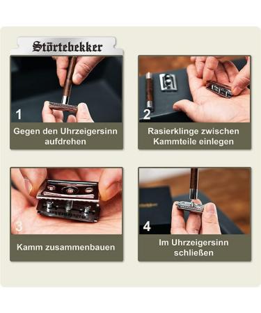 St rtebekker Razor Hobel Solingen Set - High-Quality Shaving & Beard Care Kit for Men - Travel-Friendly Gift in Walnut Black - Available in Variants - Buy Online on GoSupps.com