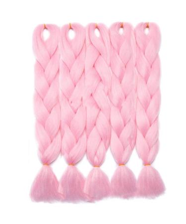 SEGO 5 Packs Braid Extensions - 24 Inch Crochet Afro Synthetic Hair in Pink | Premium Braiding Hair for Stylish Looks - Buy Online on GoSupps.com