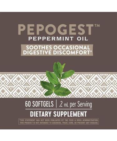 Nature's Way Pepogest Peppermint Oil 0.2 mg - 60 Softgels for Digestive Support - Buy Online on GoSupps.com