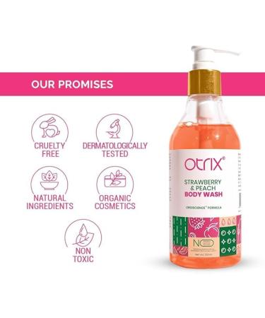 O.trix Strawberry & Peach Hydrating Body Wash | Sulphate & Paraben-Free | Luxurious Skin Nourishment & Gentle Cleansing for Women & Men | 290ml - Buy Online on GoSupps.com