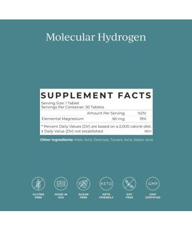 CYMBIOTIKA Molecular Hydrogen Water Tablets with Magnesium Energy Boost Gluten Free Keto Antioxidant Drink Fast Dissolving Supplements Helps Fight Inflammation & Stress 30 Tablets 12 ppm - Buy Online on GoSupps.com