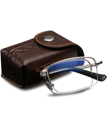 Koosufa Foldable Varifocal Glasses - Progressive Multifocus Anti-Blue Light Reading Glasses for Men with Metal Half Frame - Buy Online on GoSupps.com