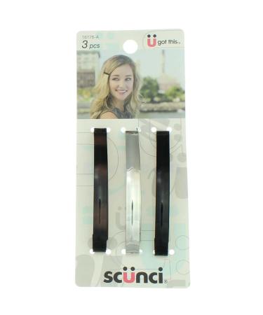 Scunci Metal Barrettes, Assorted Colors, 3-Count per Pack - Buy Online on GoSupps.com