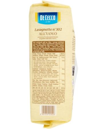 Italian Gourmet E.R. De Cecco All'uovo Lot de 10 lasagnettes avec uf n 302 500 g + polpa Italian Gourmet 500 g - Buy Online on GoSupps.com