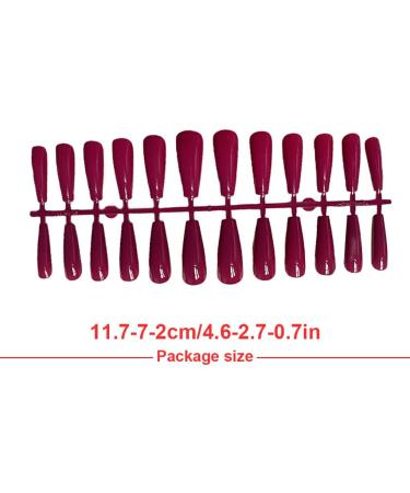 Dajidafu 1 Set French Tip Press on Nails Extra Long Artificial Glittery Toe Tips Adhesive Tabs Art Decals Gifts Decorations rosered - Buy Online on GoSupps.com