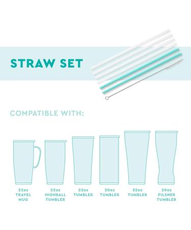 Swig Life Luxy Leopard + Blush Reusable Straw Set with Cleaning Brush - 10.25 Long Straws for 20oz, 22oz, and 32oz Tumblers - Buy Online on GoSupps.com