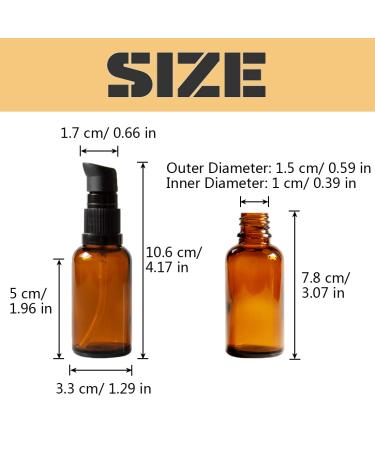 6 Pack 30ml Amber Glass Lotion Pump Bottles Travel-Friendly Empty Containers for Cream & Foundation - Buy Online on GoSupps.com