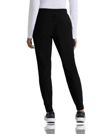 Barco One Boost Women's Scrub Jogger - Mid-Rise 4-Way Stretch Yoga Style Medical Pant - Medium Black - Buy Online on GoSupps.com