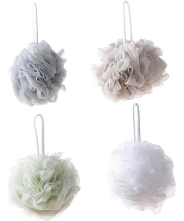 Beavorty 4pcs Body Scrubber Sponge Set - Soft Mesh Bath Pouf & Shower Ball for Kids - Perfect Home Bathing Accessories - Buy Online on GoSupps.com