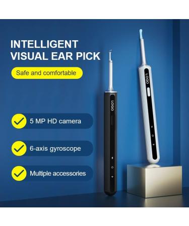 1080P FHD Wireless Ear Wax Camera & Cleaner Set - New Version for Kids, Adults, Pets - 6 LED Light Ear Wax Removal Tool - Black - Buy Online on GoSupps.com