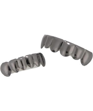 Syrisora False Teeth Shiny Teeth Hip Hop Prop Teeth Accessory Decoration for Halloween Party Gift (Glossy black suit (real gold plating)) - Buy Online on GoSupps.com