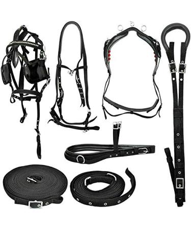 Blue Lake Horse Driving Harness | Color : Black | Size : Full