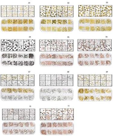 Panysilioer Star Month Gold and Silver Nail Art Metal Shell 3D Nail Decoration Studs Rhinestones Nail Art Design Charms Stone 07 Gold & silver 07 - Buy Online on GoSupps.com