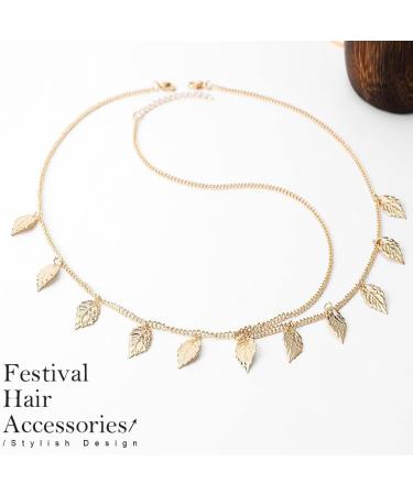 Yean Hair Accessories Head Chain with Leaves Pendant for Women & Girls - Elegant Boho Fashion - Buy Online on GoSupps.com