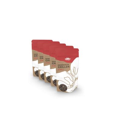 Entosus - dried and roasted barbecues taste: chili 5x 20g crunchy snack grilling sustainable meat substitute insects as protein snack or as a cooking ingredient in Germany chili 5x 20g