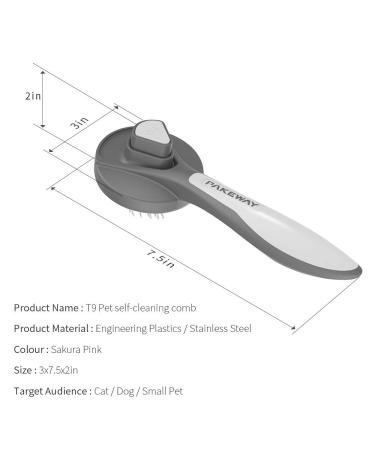 PAKEWAY Cat & Dog Brush - Versatile Pet Grooming Brush for All Fur Types (Short Medium Long) - Gray - Buy Online on GoSupps.com
