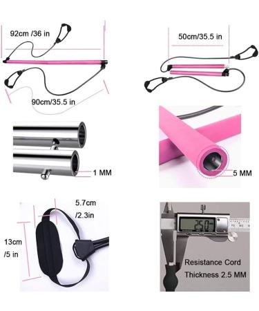 Exercise Resistance Band Yoga Pilates Bar Reformer Kit Pilates Stick Hip Fitness Back Stretcher Home Gym Workout Equipment der2 (D 1 Set) - Buy Online on GoSupps.com