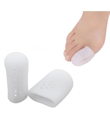 Big Toe Protectors Breathable Gel Toe Cap Silicone with Holes White 10x