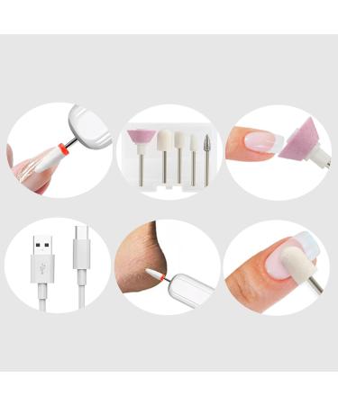 Electric Filer for Nail | Electric Polishing Set with Nail Drill - Compact Portable Design Electric Filer Hand Foot Care Tool for Nail Grind Trim Polish White English Version - Buy Online on GoSupps.com