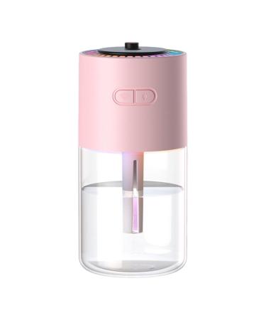Tabletop Humidifier - 280ml Facial Mister Desk Personal Air Humidifier - Rechargeable Cool Mist Humidifiers with Starry Projector Personal Desktop Humidifier for Bedroom Nightstand Pink