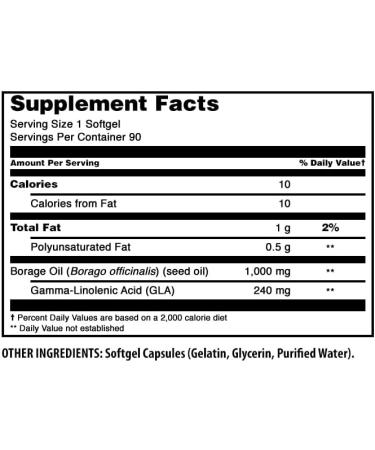 Amazing Formulas Borage Oil Supplement | 2000 Mg Per Serving | Softgels | Non-GMO | Gluten-Free | Made in USA (1 Pack 90 Count) Unflavored 1 Count (Pack of 1) - Buy Online on GoSupps.com
