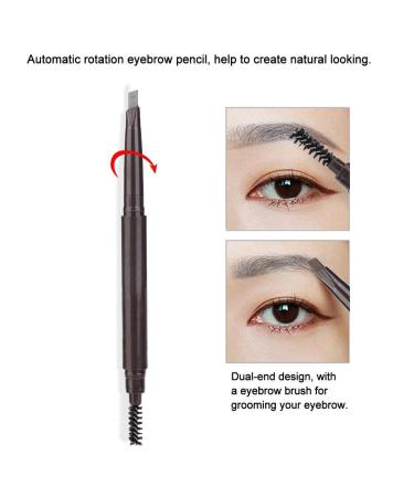 Buy Dual End Eyebrow Pencil - Automatic Rotary Eyebrow Makeup with Brush (4# Gray) for Perfect Brows | International Shipping Available - Buy Online on GoSupps.com