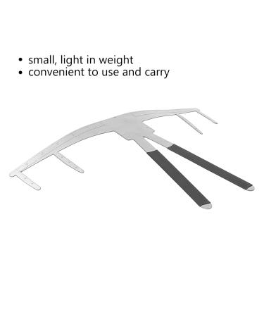 Three-Point Positioning Eyebrow Ruler - Portable Stainless Steel Caliper Tool for Accurate Measurements - Buy Online on GoSupps.com