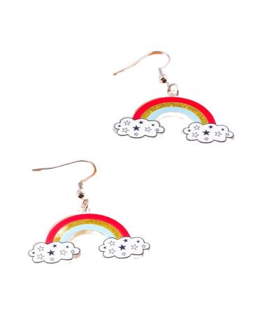 Feylie earrings acrylic trailer earrings for women light ear trailer cartoon fashion ear ornament for everyday life and casual dates rainbow/stars