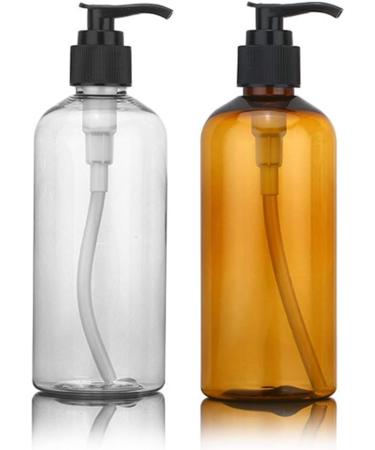 Geminimall Refillable Shampoo & Lotion Bottles - 100/200/300 ml Brown Plastic Containers for Shower & Massage Oil - Buy Online on GoSupps.com