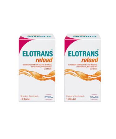 Elotrans reload- 2 x 15 bag double pack- isotonic electrolyte glucose- contributes to compensation for electrolyte and water loss powder