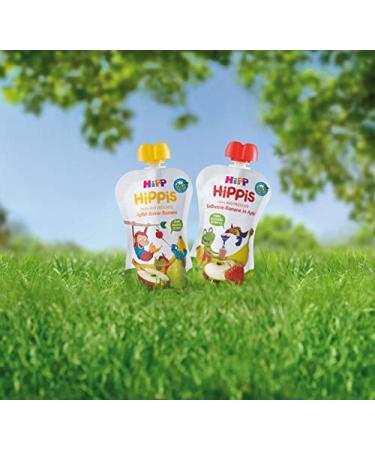 Hipp Super-Hippis Organic Squeezing Bag | Pomegranate Acerola & Apple Raspberry - 100% Organic No Added Sugar 6 x 100g Pack - Buy Online on GoSupps.com