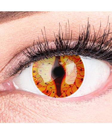 Colored fiery dragon contact lenses without strength with free contact lens container - strongly opaque and intense colors - Drogon cosplay lenses for Halloween Carnival 0.0 diopters 8.6 millimeters 14.00 millimeters 2 - Buy Online on GoSupps.com