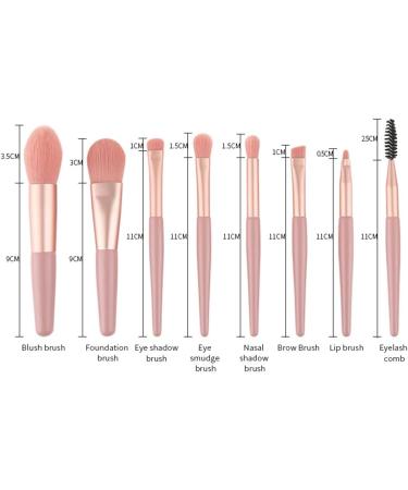 REQAG Set of 8 Makeup Brushes High-end Brushes Mini Portable Makeup Brush with PU Leather Bag Set Suitable for Blush and Eye Concealer Foundation - Buy Online on GoSupps.com