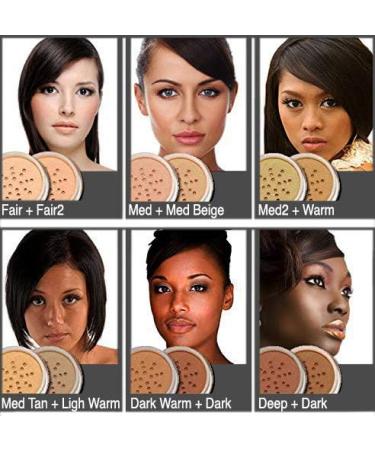 Mineral Makeup Set/Kit 17 Piece - Loose Powder Minerals COMPLETE SET - 2 Shades Foundation Setting Veil Bronzer Highlighter Concealer Primer & Professional Brush Set (Medium2 and Warm) - Buy Online on GoSupps.com