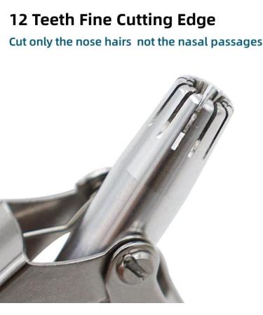 Buy Stainless Steel Nose Hair Trimmer for Men & Women - 360 Manual Hair Remover - Silver - Buy Online on GoSupps.com