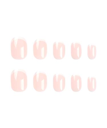 Petite Press on Nails - Extra Short French Tip Fake Nails | Nude Stick-on Glossy Reusable Artificial Nails for Women - Cute Manicure Art - Buy Online on GoSupps.com