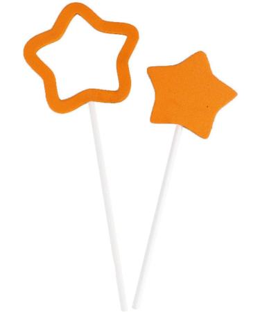 Personalised Cake Toppers Cake Decorations Cake Toppers Macaron Color Two Pack Sponge Five Pointed Star Plug-in Cake Decor Party Dessert Decorations (Color : Red2) (Color : Yellow1) (Color : Orange2