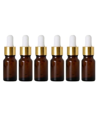 FRCOLOR 6 pieces brown glass bottle pipette bottle pharmacy bottle essential oil bottles 10ml