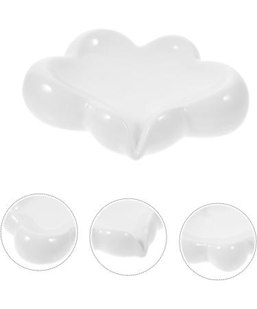 OUNONA Small Ceramic Dish container sink soap holder soap holder jewelry plate soap dish ceramic love sink light luxury ceramics Self Draining Soap Holder For Bath soap dish the clouds - Buy Online on GoSupps.com