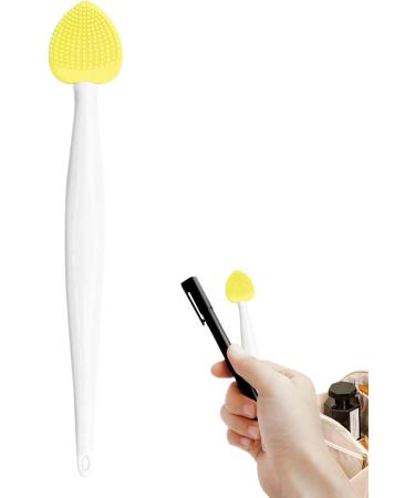 Nose Cleansing Fine Brush | Double-Sided Silicone Facial Cleansing Brush Skincare Face Scrubber | Travel Use Remover Tool Nose Scubber for Women E Yellow - Buy Online on GoSupps.com