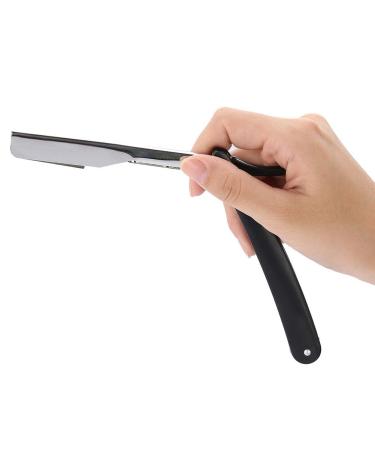 Professional Carbon Steel Hairdresser Razor - Classic Straight Edge Shaving Blade for Salon Use - Black Hair Cutting Tool - Buy Online on GoSupps.com