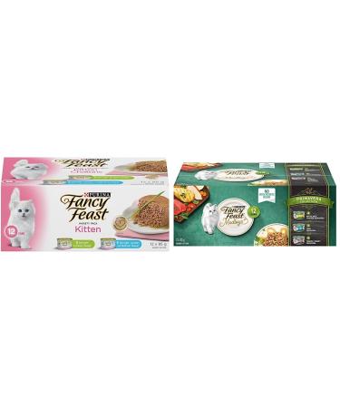 Fancy Feast Kitten Wet Kitten Food + Elegant Medleys Primavera Adult Wet Cat Food Variety Pack Wet Kitten Food + Cat Food