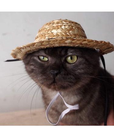 Shop U-M Pet Dog & Cat Straw Hat | Durable Bauer Style Costume | 14cm x 14cm - Buy Online on GoSupps.com