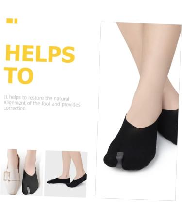 Invisible Boat Socks for Men & Women | Bunion Correcting Sock Adjusters | Polyester Fiber | Black | 1 Pair - Buy Online on GoSupps.com