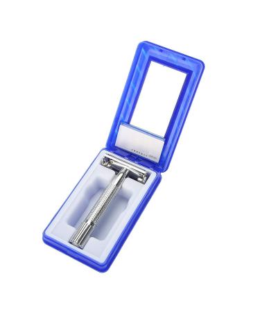 Premium Double Edge Silver Hand Razor for Men - Includes Case | Perfect Beard Grooming Tool - Buy Online on GoSupps.com